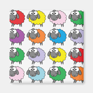 Cartoon Colorful Sheep Pattern Magneet