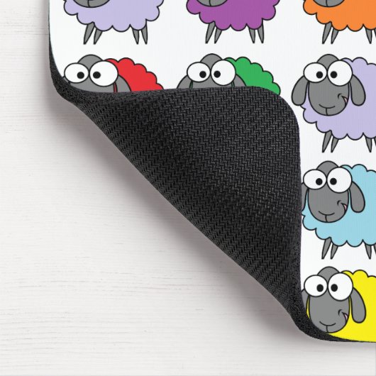Cartoon Colorful Sheep Pattern Muismat (Hoek)