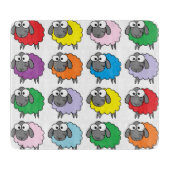 Cartoon Colorful Sheep Pattern Snijplank (Voorkant)