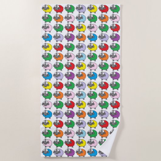Cartoon Colorful Sheep Pattern Strandlaken (Voorkant)