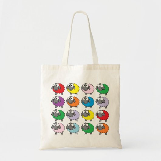 Cartoon Colorful Sheep Pattern Tote Bag (Voorkant)