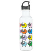 Cartoon Colorful Sheep Pattern Waterfles (Voorkant)