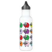 Cartoon Colorful Sheep Pattern Waterfles (Links)