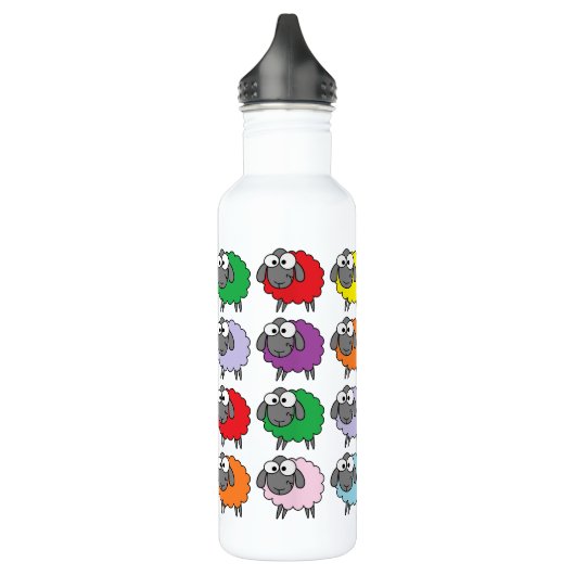 Cartoon Colorful Sheep Pattern Waterfles (Links)