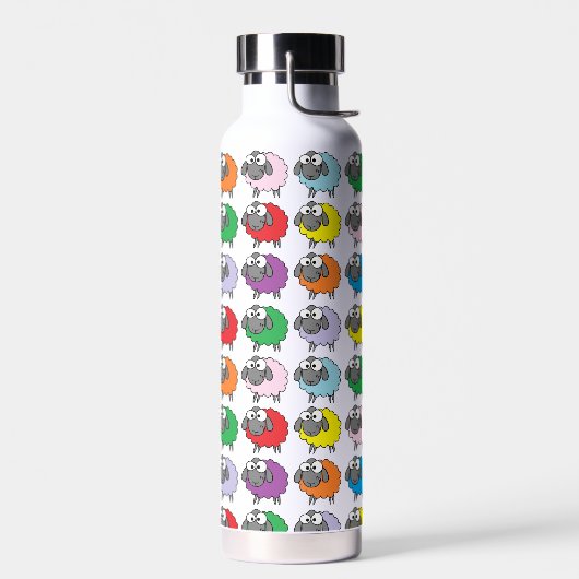 Cartoon Colorful Sheep Pattern Waterfles (Links)