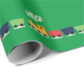 Cartoon Colorful Train Cadeaupapier (Rol Hoek)