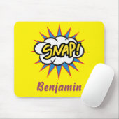 Cartoon Comic-boekpatroon lichtgeel Muismat (Met muis)