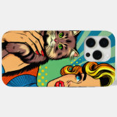 Cartoon Comic Pop Art Vrouwen en Kat Gepersonalise Case-Mate iPhone Case (Achterkant (horizontaal))