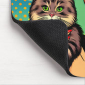 Cartoon Comic Pop Kunst Vrouwen Holding Cat Muismat (Hoek)