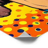 Cartoon Comic Pop Kunst Vrouwen Holding Cat Poster (Hoek)