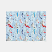 Cartoon commerciële burgervliegtuigen naadloos pat fleece deken (Voorkant (Horizontaal))