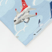 Cartoon commerciële burgervliegtuigen naadloos pat fleece deken (Hoek)