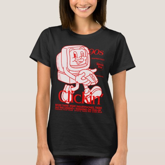Cartoon computerpersonage uit de jaren 90 t-shirt (Voorkant)
