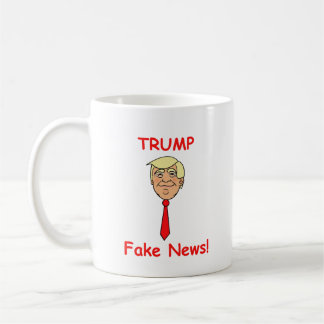 Cartoon confronteert Trump met Stropdas - Fake New Koffiemok