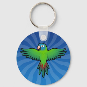 Cartoon conure / lori / papegaai sleutelhanger