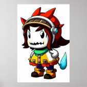 Cartoon cool buitenaards meisje | AI Art Poster (Voorkant)