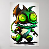 Cartoon cool buitenaards wezen | AI Art Poster (Voorkant)