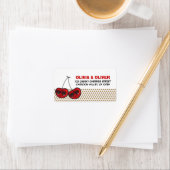 Cartoon Cool Party Cherries Twins Birthday Adres Etiket (Insitu)