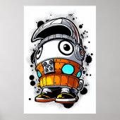 Cartoon Cool Robot Boy | AI Art Poster (Voorkant)