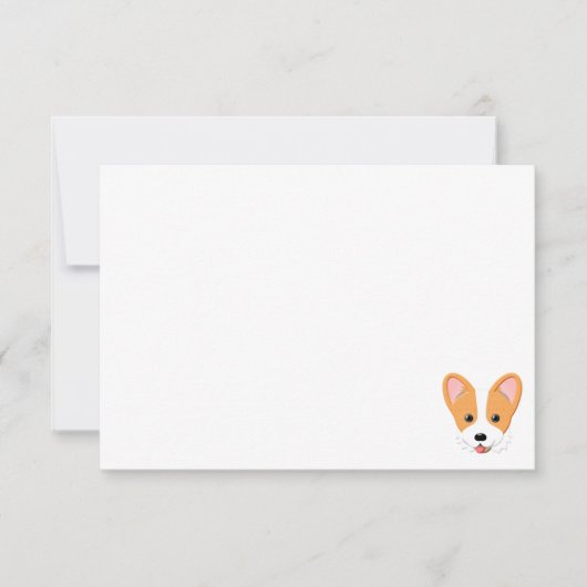 Cartoon Corgi Aangepaste blanco Notitiekaartje (Voorkant)