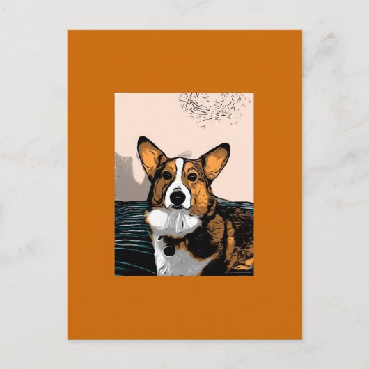 Cartoon Corgi Briefkaart (Voorkant)