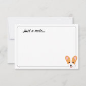 Cartoon Corgi Custom Just a Note Notitiekaartje (Voorkant)