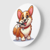 Cartoon Corgi Grote Klok (Hoek)