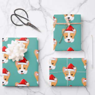Cartoon Corgi Kerstkerstkerstkerstkerstkerstkerstk Inpakpapier Vel