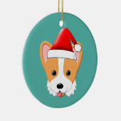Cartoon Corgi Kerstkerstkerstkerstkerstkerstkerstk Keramisch Ornament (Rechts)