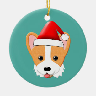 Cartoon Corgi Kerstkerstkerstkerstkerstkerstkerstk Keramisch Ornament