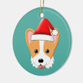 Cartoon Corgi Kerstkerstkerstkerstkerstkerstkerstk Keramisch Ornament (Links)