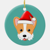 Cartoon Corgi Kerstkerstkerstkerstkerstkerstkerstk Keramisch Ornament (Achterkant)