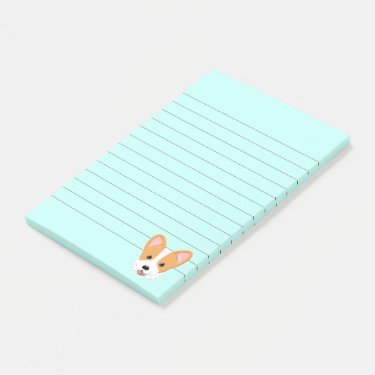 Cartoon Corgi Lined Post-it® Notes (Schuin)