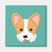 Cartoon Corgi Magneet (Voorkant)