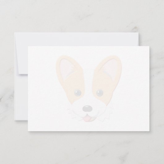 Cartoon Corgi Personalized Monogram Notitiekaartje (Achterkant)