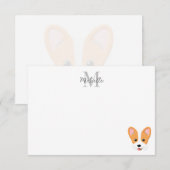 Cartoon Corgi Personalized Monogram Notitiekaartje (Voorkant / Achterkant)