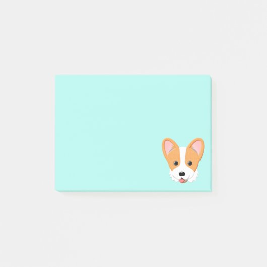 Cartoon Corgi Post-it® Notes (Voorkant)