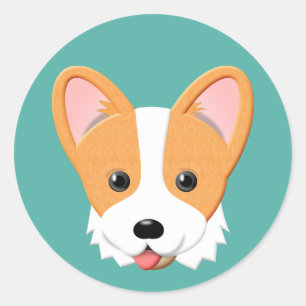 Cartoon Corgi Ronde Sticker
