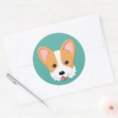 Cartoon Corgi Ronde Sticker (Envelop)