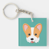 Cartoon Corgi Sleutelhanger (voorkant)