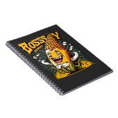 Cartoon Corn Cob grappige retro  komiek Notitieboek (Rechterzijde)