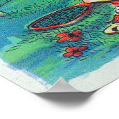 Cartoon Couple met Tennis Gear Poster (Hoek)