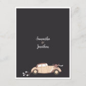 Cartoon Couple Modern Wedding RSVP Kaart (Achterkant)