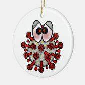 Cartoon COVID-19 kerstversiering Keramisch Ornament (Links)