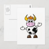 Cartoon Cow Briefkaart (Voorkant / Achterkant)