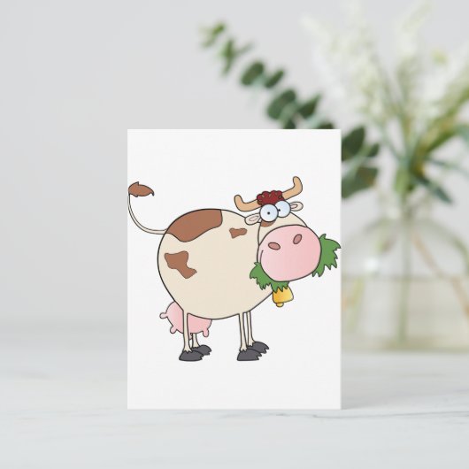 Cartoon Cow Character Briefkaart (Staand voorkant)