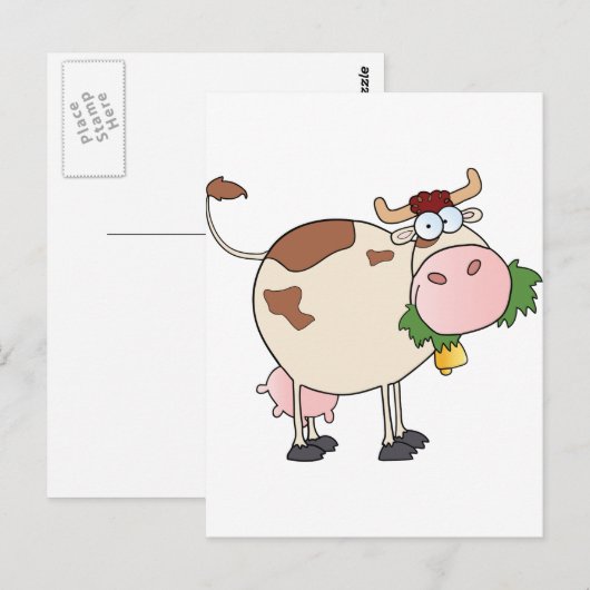 Cartoon Cow Character Briefkaart (Voorkant / Achterkant)