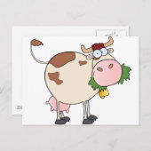 Cartoon Cow Character Briefkaart (Voorkant / Achterkant)