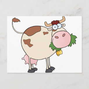 Cartoon Cow Character Briefkaart