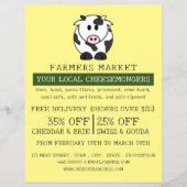 Cartoon Cow, kaaswinkelier Reclame Flyer (Voorkant)